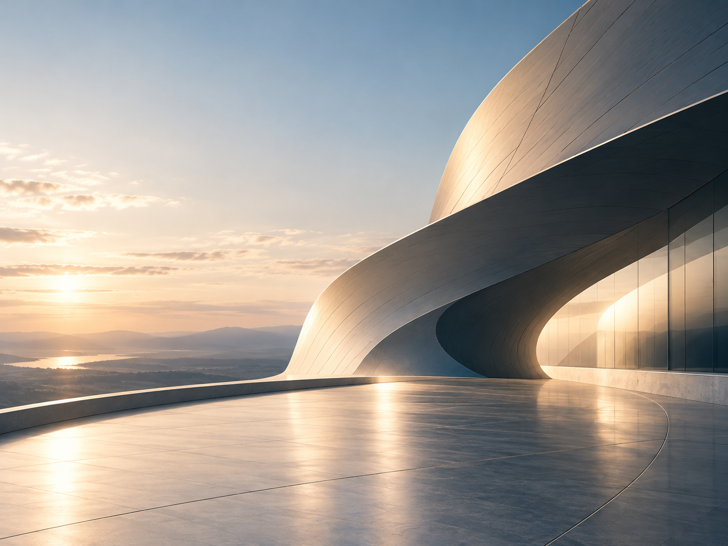 Light falling across refined ivory architectural planes