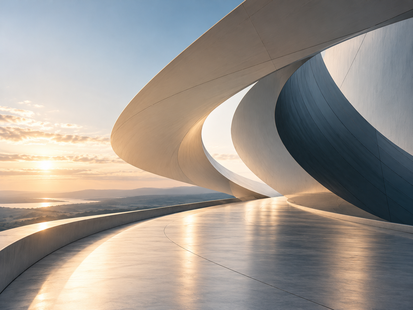 Sculptural intersecting architectural curves